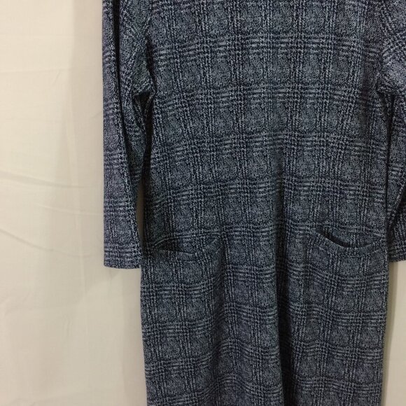 NEW 41 Hawthorn Dress Knit Career Office Long Sleeve Back Zipper Blue Knee Large - Picture 4 of 4